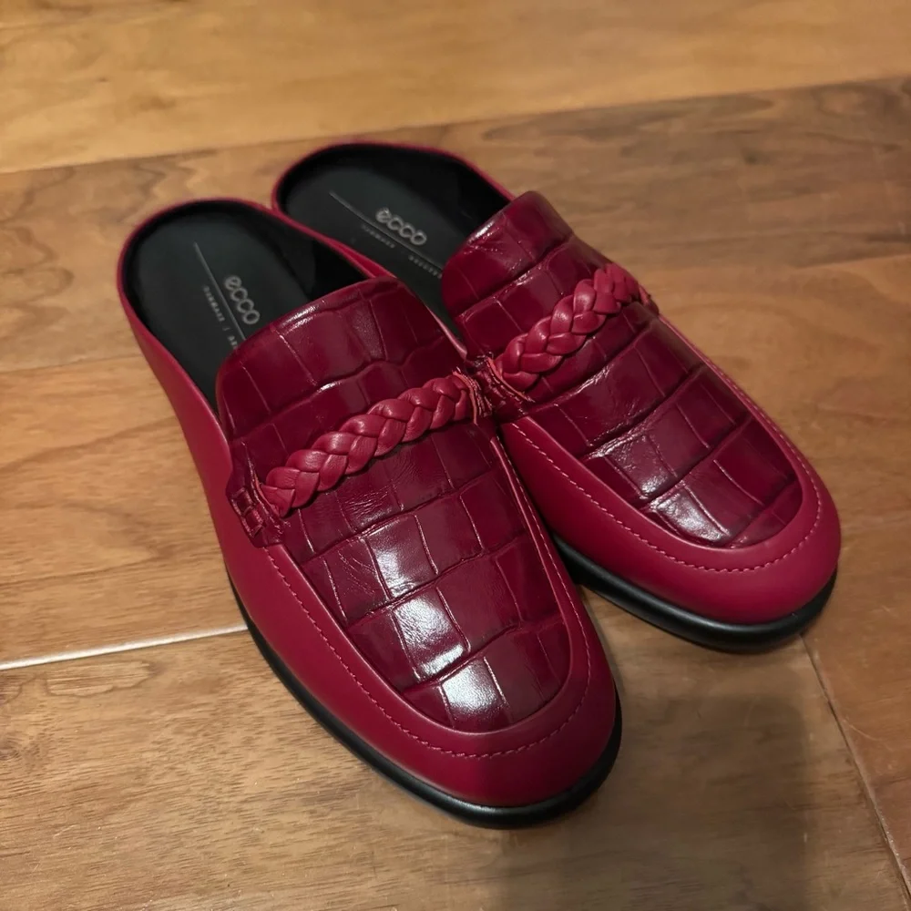 NWT ECCO Sculpted Lx Loafer Mule In Burgundy Sz 39 (8-8,5) - Picture 7 of 13